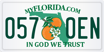 FL license plate 0570EN