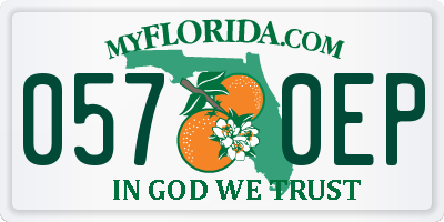 FL license plate 0570EP