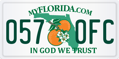 FL license plate 0570FC