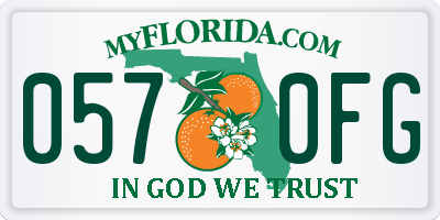 FL license plate 0570FG