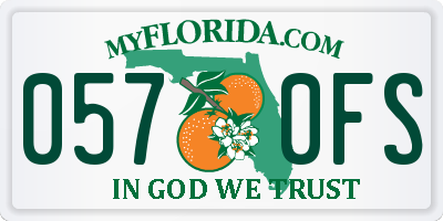 FL license plate 0570FS