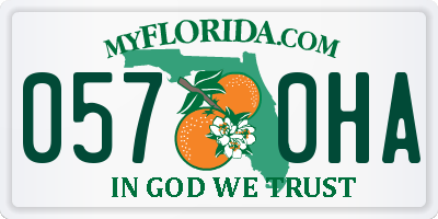 FL license plate 0570HA