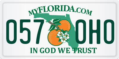 FL license plate 0570HO