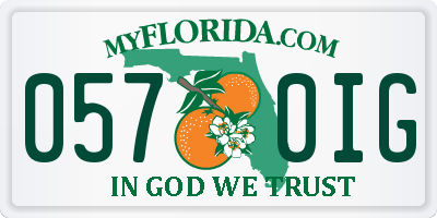 FL license plate 0570IG