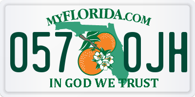 FL license plate 0570JH