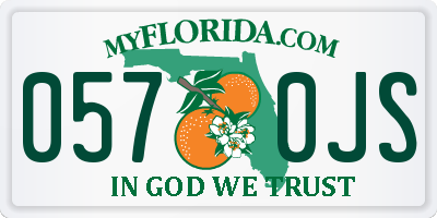 FL license plate 0570JS