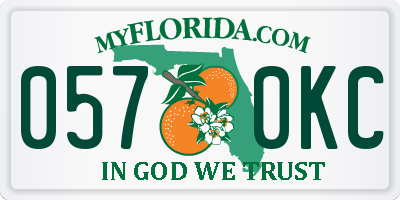 FL license plate 0570KC