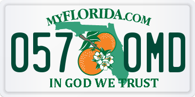 FL license plate 0570MD