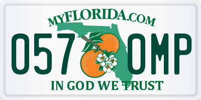 FL license plate 0570MP