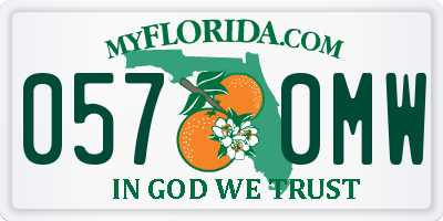 FL license plate 0570MW