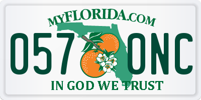 FL license plate 0570NC