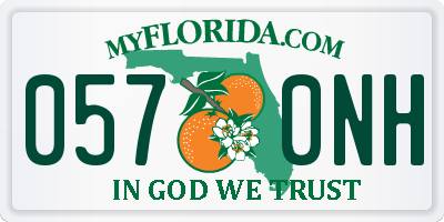 FL license plate 0570NH