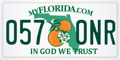 FL license plate 0570NR