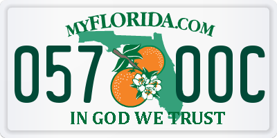 FL license plate 0570OC