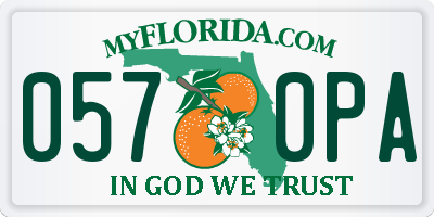FL license plate 0570PA