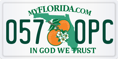 FL license plate 0570PC