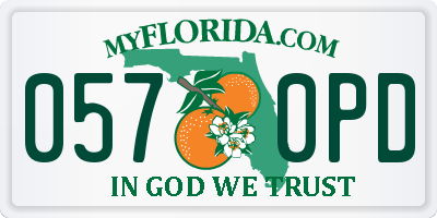 FL license plate 0570PD