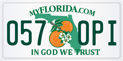 FL license plate 0570PI