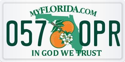 FL license plate 0570PR