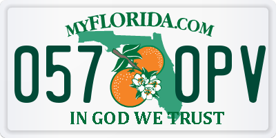 FL license plate 0570PV