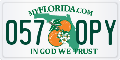 FL license plate 0570PY