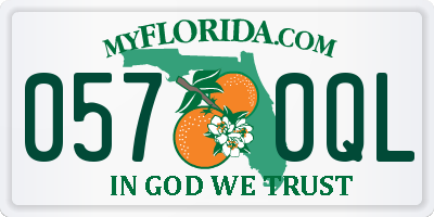 FL license plate 0570QL