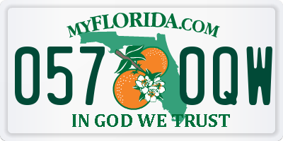 FL license plate 0570QW