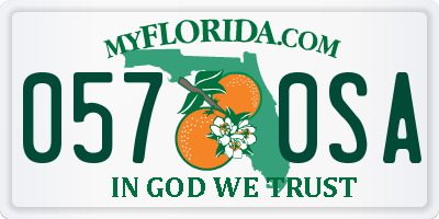 FL license plate 0570SA