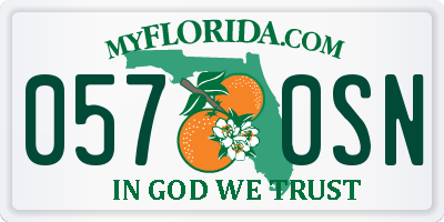 FL license plate 0570SN