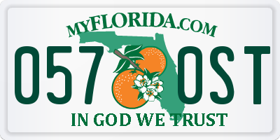FL license plate 0570ST