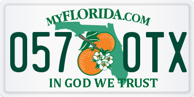 FL license plate 0570TX
