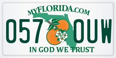 FL license plate 0570UW