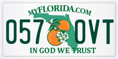 FL license plate 0570VT