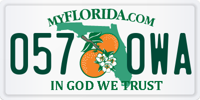 FL license plate 0570WA
