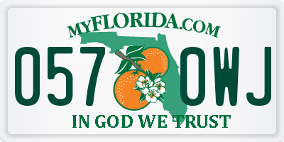 FL license plate 0570WJ