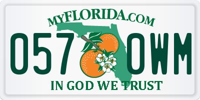 FL license plate 0570WM