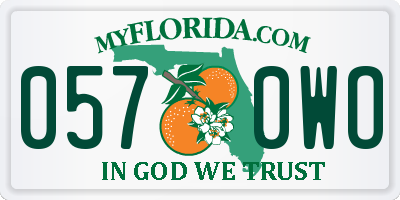 FL license plate 0570WO
