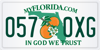 FL license plate 0570XG