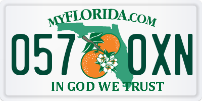 FL license plate 0570XN