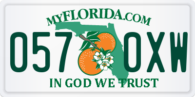FL license plate 0570XW