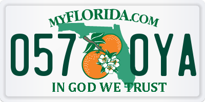 FL license plate 0570YA