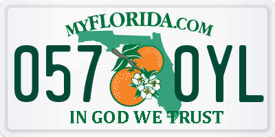 FL license plate 0570YL