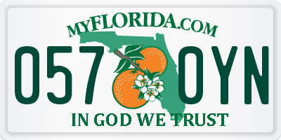 FL license plate 0570YN