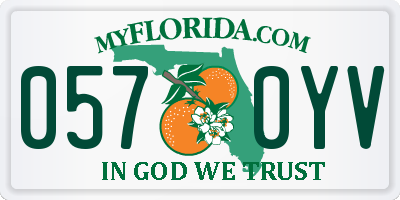 FL license plate 0570YV