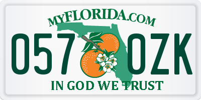 FL license plate 0570ZK
