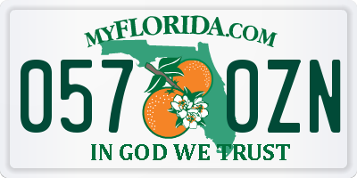 FL license plate 0570ZN