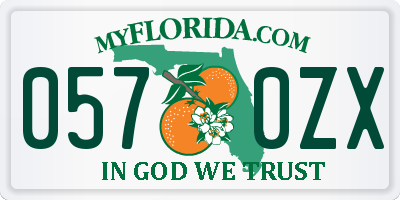 FL license plate 0570ZX