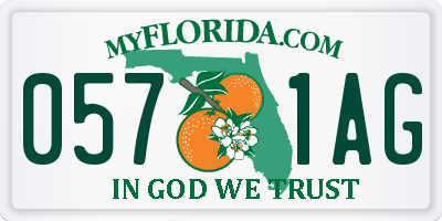 FL license plate 0571AG