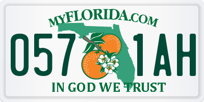 FL license plate 0571AH