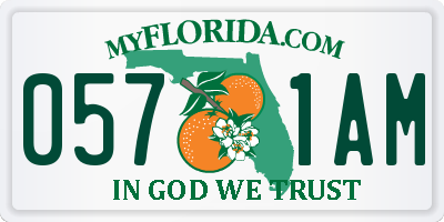 FL license plate 0571AM